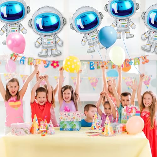 Space Theme Foil Balloon Set - 9 Pack Astronaut Party Decorations