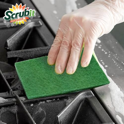 Heavy Duty Non-Scratch Scouring Pads - 6 Pack for Kitchen Cleaning