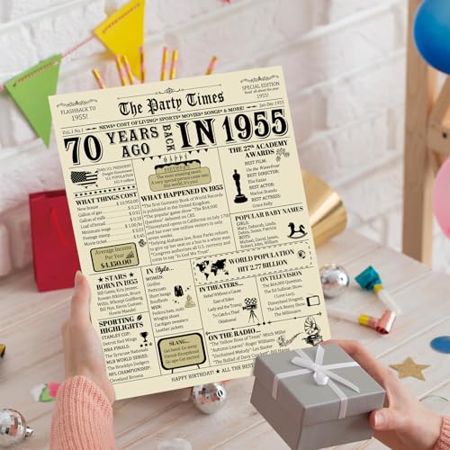 70th Birthday Card - Vintage 1955 Design for Family & Friends