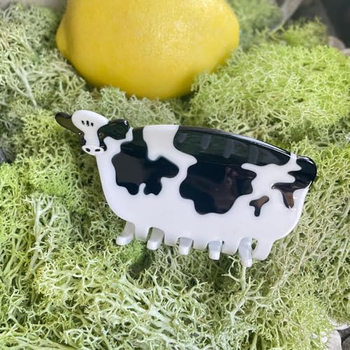 Cow Hair Claw Clip Cute Animal Acetate Hair Accessories for Women