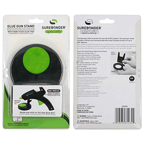 Surebonder Universal Glue Gun Stand with Non-Stick Silicone Drip Pad, Safety & Convenience