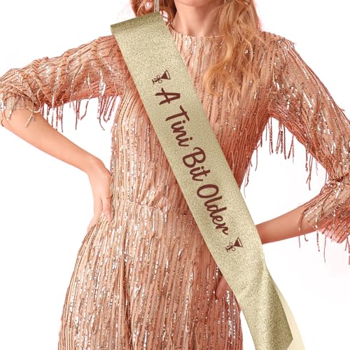 A Tini Bit Older Birthday Sash - Glitter Martini Theme Party Decor