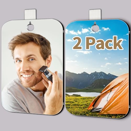 JKNEIWA 2-Pack 8x6 Inch Shatterproof Acrylic Mirror for Shaving and Travel