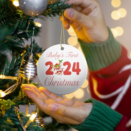 2024 Baby's First Christmas Ornament - Handmade Ceramic Keepsake