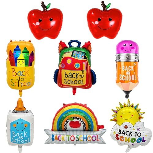 8-Piece Back to School Balloons Kit - Fun Party Decorations