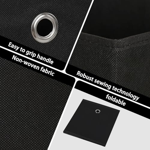 13-Inch Black Collapsible Fabric Storage Cube - 1 Pack