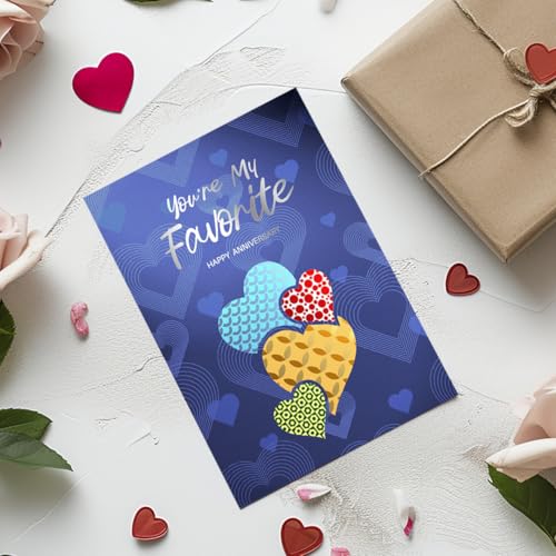 Premium Anniversary Card for Husband & Wife with Silver Foil