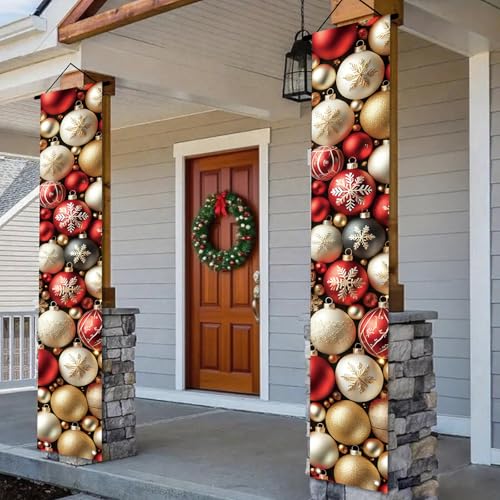 Nuxovilar Christmas Door Banner Covers - 2 Pack, 71x12 In Polyester