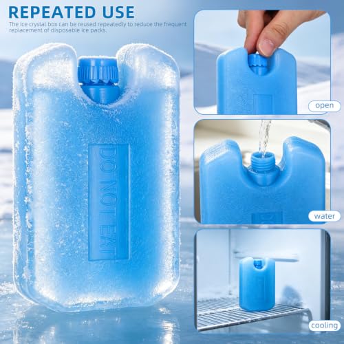 TOYANDONA Reusable Ice Packs for Lunch Boxes, Coolers, and Picnic Bags - 6 Pack