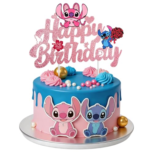 Glitter Alien Cake Topper for Birthday Parties - 6.7x4.7in