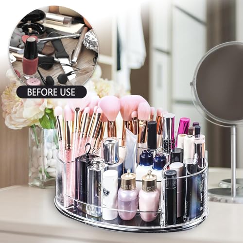 Acrylic Makeup Organizer - 9" x 5" Space-Saving Cosmetic Holder