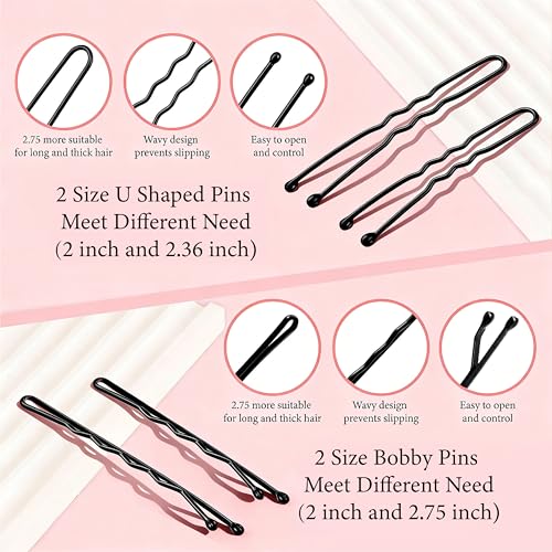 300PCS Bobby Pins and Hair Styling Kit with Storage Box