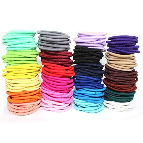 Wetco 4mm Elastic Hair Ties Ouchless Rubber Bands Light Blue 10 Pcs