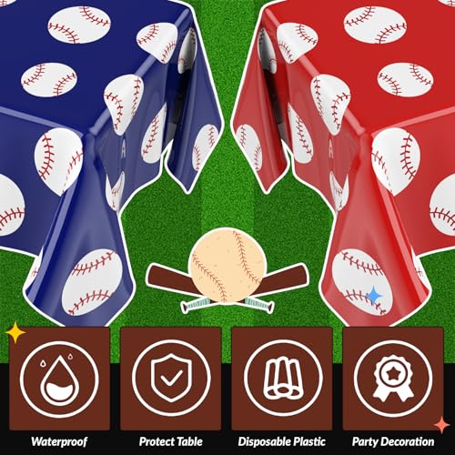 Tenceur Baseball Tablecloths, 2 Pcs Rookie of The Year Party Supplies