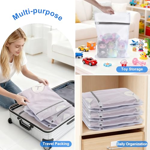 Wvzedm 6-Piece Mesh Laundry Bag Set, 12x16 Inch Wash Bags for Delicates