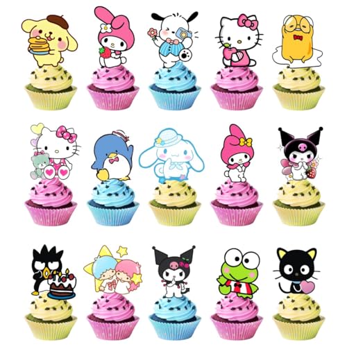 30pcs Kids Birthday Cake Decorations with Cupcake Toppers