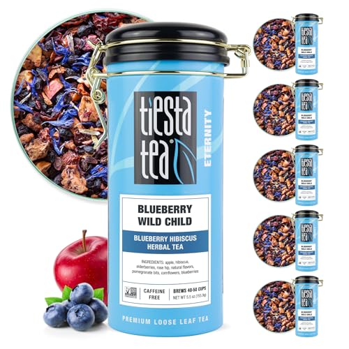 Tiesta Tea Blueberry Wild Child Loose Leaf Tea, 50 Cup Tin (6-Pack)