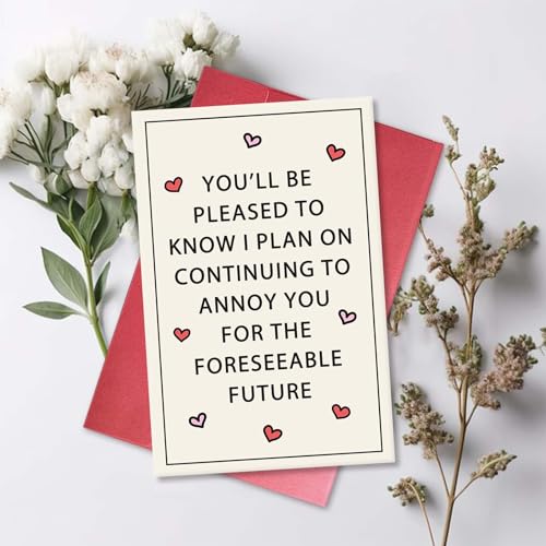 Funny Valentine's Day Card for Husband & Wife - 8x5.3in
