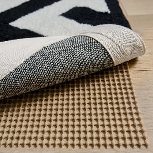 GORILLA GRIP Slip Resistant Rug Pad, 4x4 Beige for Hardwood Floors