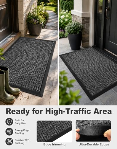 Mibao Heavy Duty Outdoor Door Mat - 29.5" x 17" Waterproof Welcome Mat
