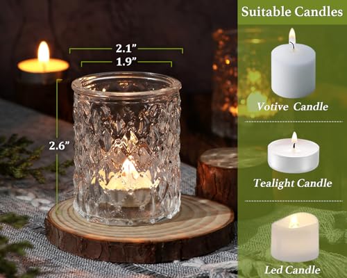 36pcs Clear Glass Votive Candle Holders Set - Uniform Size for Weddings & Home Decor