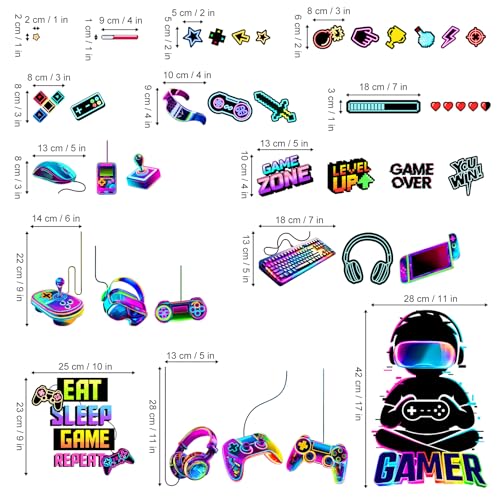 Gamer Video Game Controller Wall Decals for Boys' Room Decor