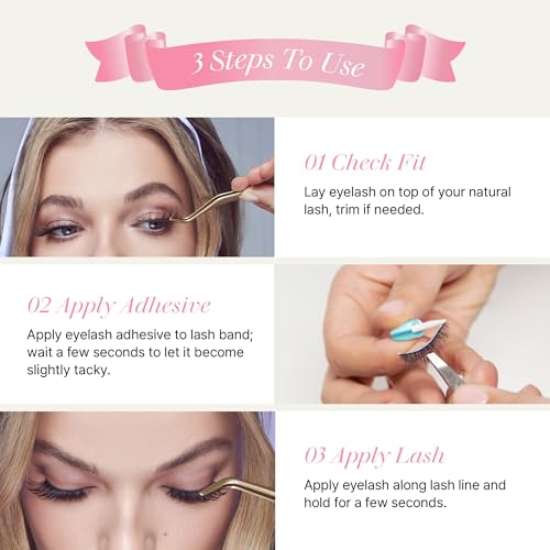 VieVie False Eyelashes Natural Faux Mink Strip Lashes 7 Pairs
