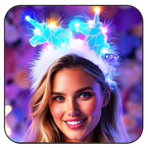 GORTIN LED Light Up Horse Horn Costume Headband Hair Accessory