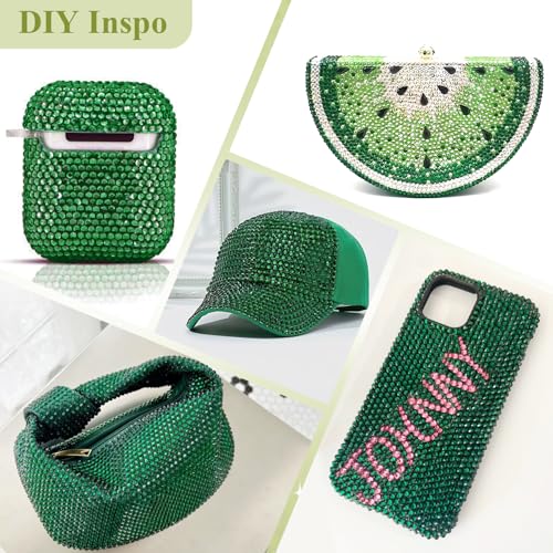 BELLEBOOST Emerald Green Glass Rhinestones 3000PCS SS8 Flatback Gems