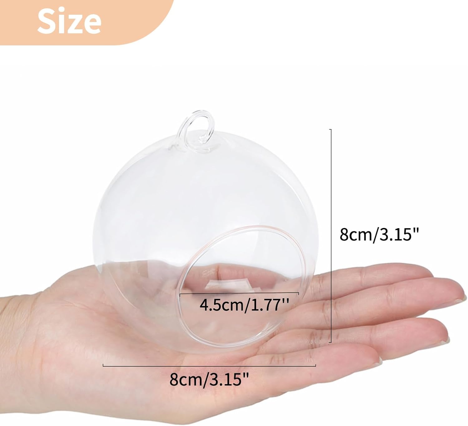 Skiennix Hanging Glass Tealight Holders - 12 Pcs Globe Terrariums for Indoor/Outdoor Decor