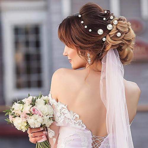 Dayofun 18 Pieces Gold Pearl Hair Pins U Shaped Wedding Hair Accessories