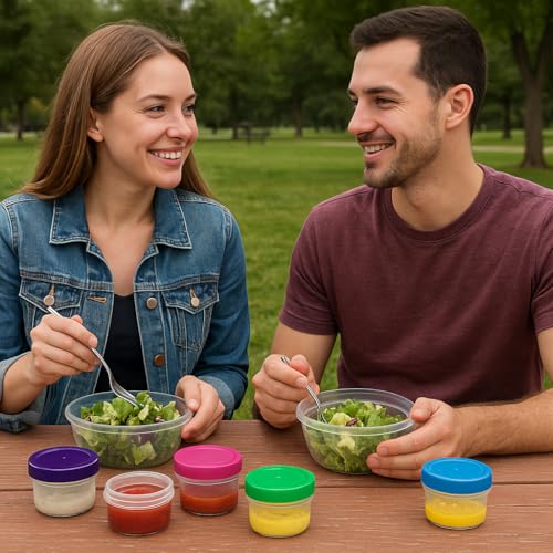 Leakproof Mini Condiment Cups 4-Pack – 1.18 oz BPA-Free Containers