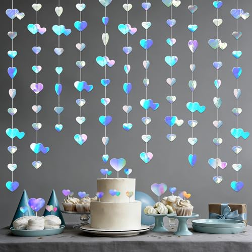 Iridescent Heart Garland - 52Ft Wedding & Party Decoration