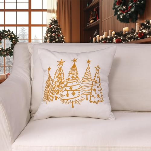 GEEORY Christmas Pillow Covers 18x18 Inch Set of 2, Xmas Decorations