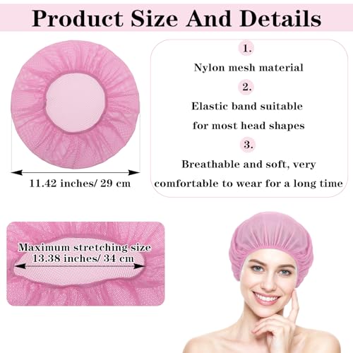 Bremorou 4-Pack Mesh Sleep Bonnets for Curly Hair & Rollers
