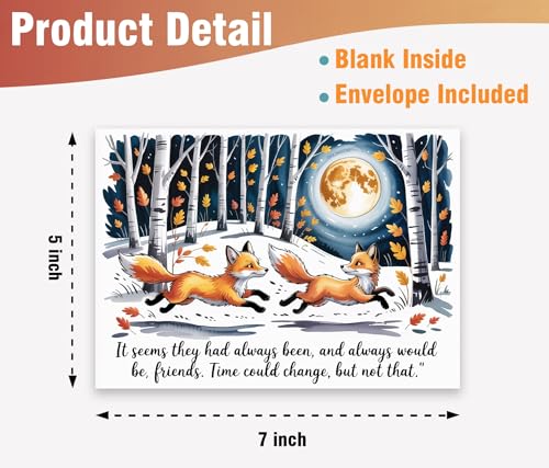 Heartwarming Foxes in the Snow Friendship Card - 5x7 Inch