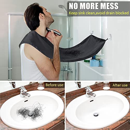 Trimounts Beard Bib Apron and Hair Catcher for Sink with Suction Cups