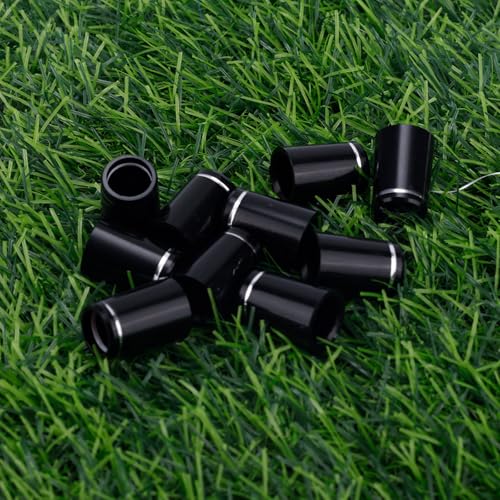 10pcs 370 Golf Tapered Ferrules, Black Golf Club Shaft Ferrules with Single Silver Ring Golfing Shaft Accessories for All Iron Shafts