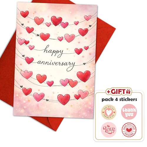 Hieprints Romantic Anniversary Card for Husband, Wife, Boyfriend, or Girlfriend
