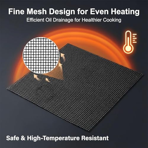 Air Fryer Oven Liners 6 Pack - 12" x 12" Non-Stick Reusable Mats
