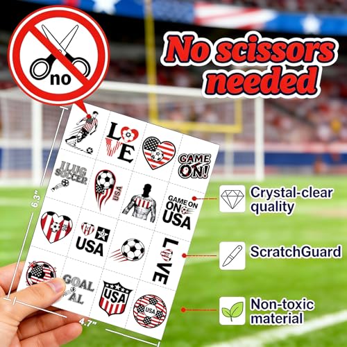 Tasttin 100 Pcs Soccer Temporary Tattoos – Waterproof Football Designs