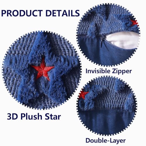4th of July Pillow Covers Set of 2 - Color 7, 18x18 Inch Star Design