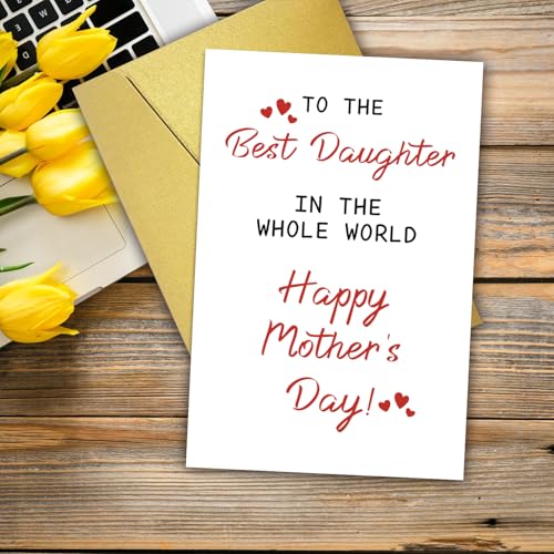 PUGAILA Mother's Day Card for Daughter from Mom and Dad with Envelope