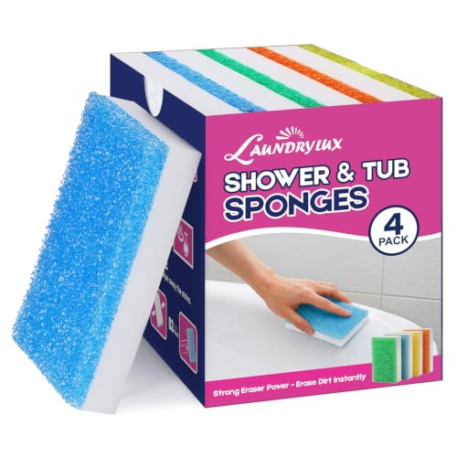 LAUNDRYLUX Dual-Sided Magic Sponge Eraser & Scrubber - 4 Pack