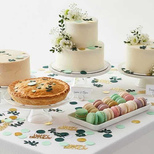 Sage Green Happy Birthday Confetti Table Scatter Decorations - 200 Pcs