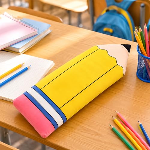 Cute Pencil Plush Pillow for Classroom & Home Decor - 19.69 Inches