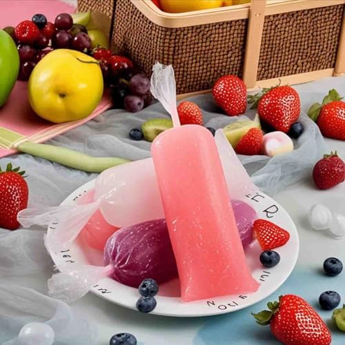 250 Pcs Disposable Ice Lolly Molds - 3x10 Inch Freeze Pop Bags with Funnel