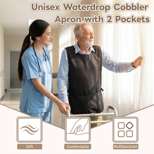 2 Pack Waterproof Unisex Cobbler Aprons with 2 Pockets