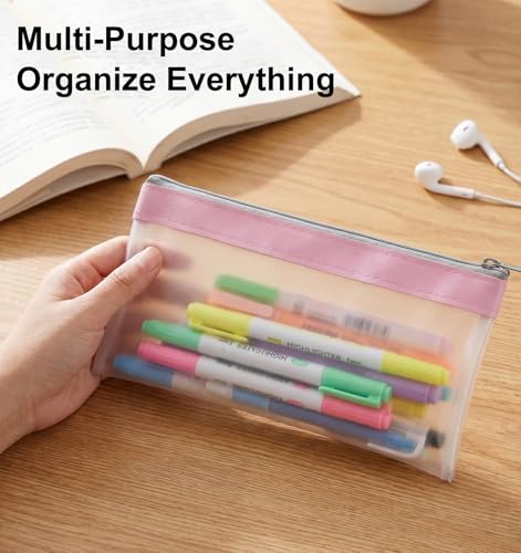 Small Clear Makeup Bag 4-Piece Set Mini Zipper Pouch for Travel Organizer