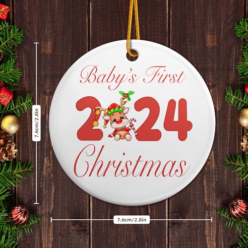 2024 Baby's First Christmas Ornament - Handmade Ceramic Keepsake